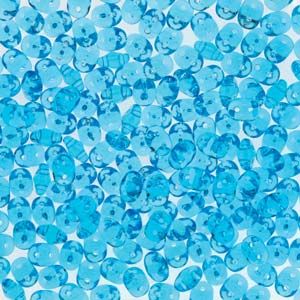 SuperDuo Beads, 2.5x5mm Aquamarine Transparent [10g]
