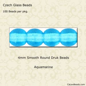 Druk Beads:4mm Aquamarine [100]