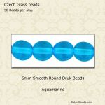 Druk Beads:6mm Aquamarine [50]