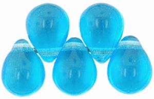Teardrop Bead:8x6mm Aquamarine, Transparent [100]