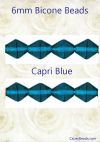 Bicone Beads, 6mm:Capri Blue, [50]