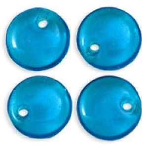 Czech Glass 6mm Lentil Beads:Capri Blue [50]