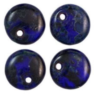 Czech Glass 6mm Lentil Beads:Cobalt Picasso [50]