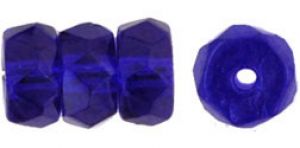 Fire Polished 6x3mm Faceted Rondell Beads:Cobalt [50]