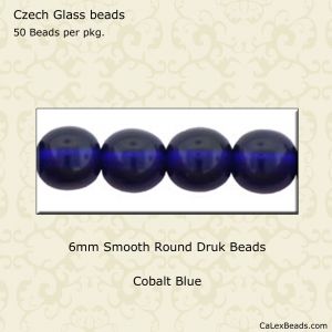 Druk Beads:6mm Cobalt [50]