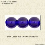 Druk Beads:8mm Cobalt [25]