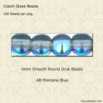 Druk Beads:4mm Montana Blue, AB [50]