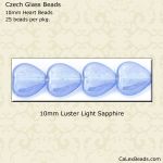 Heart Beads 8mm:Light Sapphire, Luster [25]