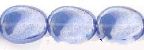 Czech Glass 12x9mm Flat Twisted Oval Beads:Luster Sapphire [25]