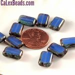 Rectangle Bead:8x12mm Sapphire, Opal Picasso [10]