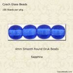 Druk Beads:4mm Sapphire [100]