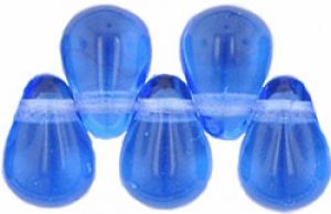 Czech Glass 6x4mm Teardrop Beads:Sapphire [100]