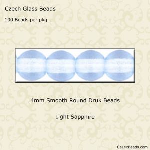 Druk Beads:4mm Light Sapphire [100]