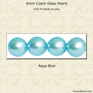 Pearl Beads 6mm:Aqua Blue [50]
