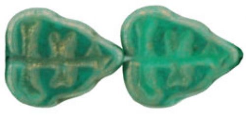 Leaf Beads, 8x10mm:Turquoise, Luster [25]