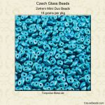 MiniDuo Beads, 2x4mm:Turquoise, Metalust [10g]