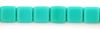 Czech Glass 6mm Flat Square Beads:Opaque Turquoise [50]