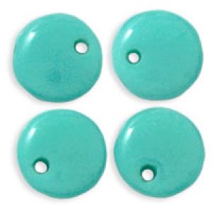 Czech Glass 6mm Lentil Beads:Opaque Turquoise [50]
