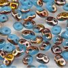 SuperDuo Beads, 2.5x5mm Turquoise Blue Apollo Gold [10g]