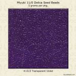 Delica 11/0:1315 Violet, Transparent [5g]