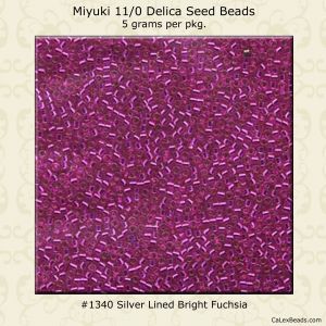 Delica 11/0:1340 Bright Fuchsia, Silver Lined [5g]