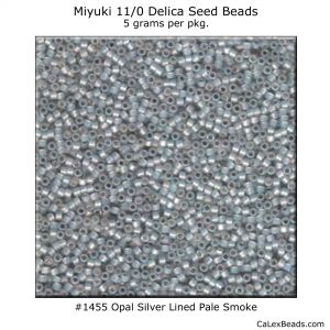 Delica 11/0:1455 Pale Smoke, Opal Silver Lined [5g]