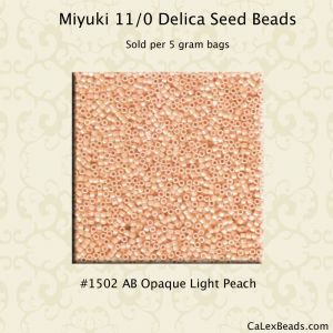 Delica 11/0:1502 Light Peach, AB Opaque [5g]