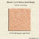 Delica 11/0:1502 Light Peach, AB Opaque [5g]