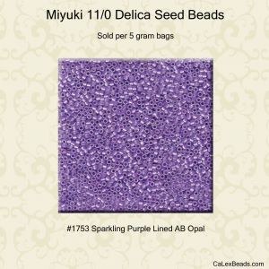 Delica 11/0:1753 Sparkling Purple, AB Lined Opal [5g]