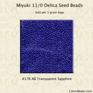 Delica 11/0:0178 Sapphire, AB Transparent [5g]
