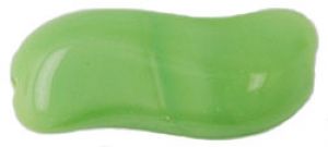 Czech Glass 27x12mm Squiggle Beads:Opaque Green [5]