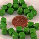Cube Beads:8mm Green, Opaque [100]