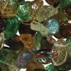 Czech Glass 14x9mm Wavy Leaf Beads:Earth Tone Mix [25]
