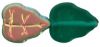 Leaf Beads, 8x10mm:Emerald, Matte Vitral [25]