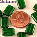 Rectangle Bead:8x12mm Emerald, Picasso [10]