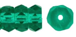 Fire Polished 6x3mm Faceted Rondell Beads:Emerald [50]