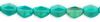 Czech Glass 5x3mm Pinched Oval Beads:Luster Iris Emerald [50]