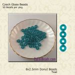 Donut Beads:8x2.5mm Teal [50]