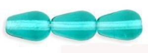 Czech Glass 9x6mm Teardrop Beads:Teal [25]