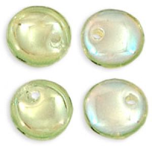 Czech Glass 6mm Lentil Beads:AB Peridot [50]