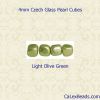 Pearl Beads 4mm Cube:Light Olive [50]
