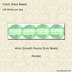 Druk Beads:4mm Peridot [100]