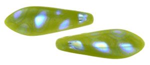Dagger Beads 5x16mm 2-Hole:Olivine, Peacock [50]
