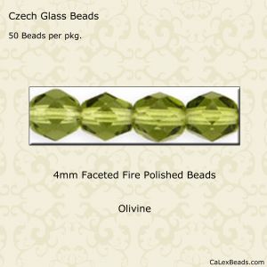 Fire Polished Beads:4mm Olivine [50]