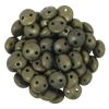 Lentil 2-Hole 6mm Beads, Dark Green Metallic Suede [50]