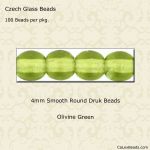 Druk Beads:4mm Olivine [100]