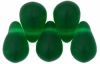 Czech Glass 6x4mm Teardrop Beads:Matte Dark Emerald [100]