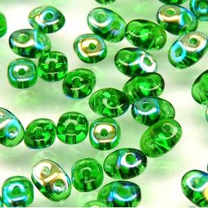 SuperDuo Beads, 2.5x5mm Chrysolite AB [10g]