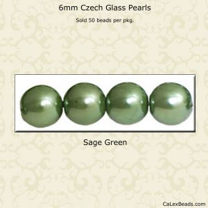 Pearl Beads 6mm:Sage Green [50]