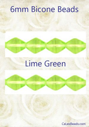 Bicone Beads, 6mm:Lime Green [50]